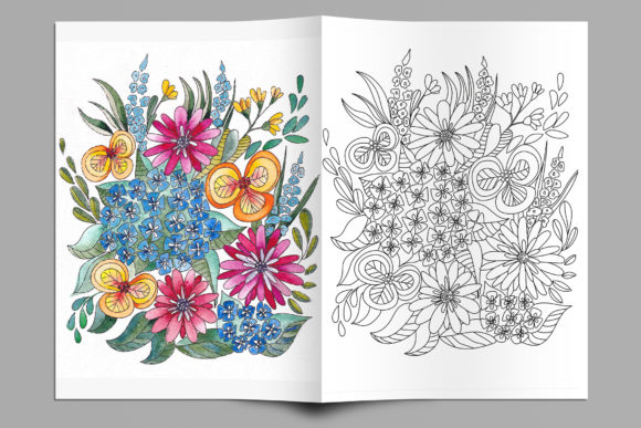 Bouquet of Wildflowers Gráfico Ilustraciones Imprimibles Por olga.dubrovina
