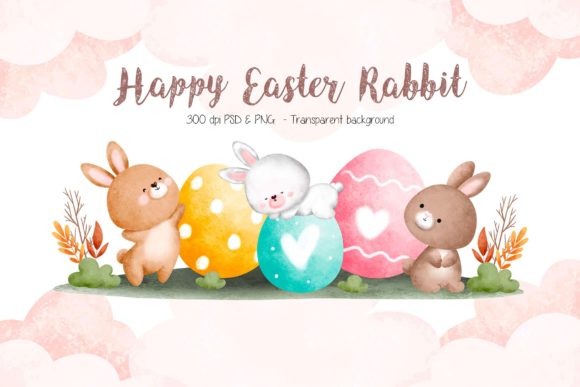 Happy Easter Rabbit Background Gráfico Ilustraciones Imprimibles Por Stellaart