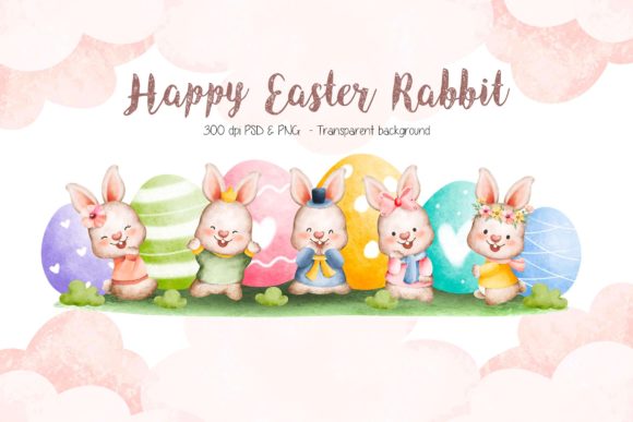 Happy Easter Rabbit Background Gráfico Ilustraciones Imprimibles Por Stellaart