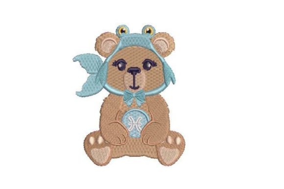 Pisces Zodiac Sign Teddy Bear Teddy Bears Embroidery Design By Embroidery Designs