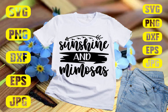 Sunshine and Mimosas Illustration Designs de T-shirts Par MAMA