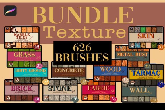 Texture Procreate Bundle Graphic Brushes By myprintscollection