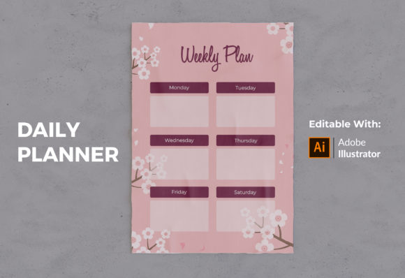 Weekly Planner Template #30 Graphic Print Templates By djanistudio