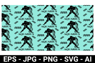 Aquarius Seamless Pattern for Wallpaper Grafika Papierowe Wzory Przez davidstephanus 2