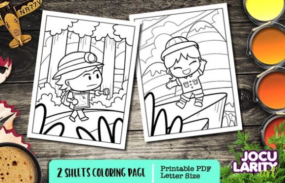 Cute Scout Cartoon Coloring Page Graphic Coloring Pages & Books Kids By JocularityArt