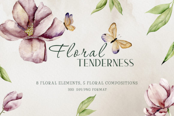 Floral Tenderness Watercolor Spring Graphic Illustrations By SIMPLE ART