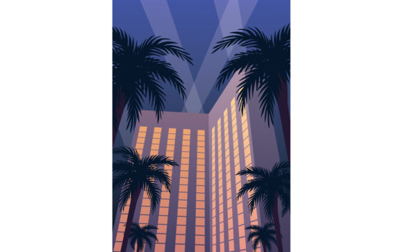 Hotel Casino Resort Night Illustration Illustrations Imprimables Par m.k.malchev