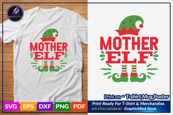 Mother Elf Svg T Shirt Quotes Design Graphic Crafts By GraphicMind