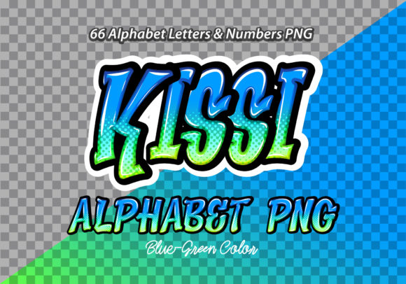 Kissi Blue Green Color Alphabet Graphic Crafts By BB Type Studios