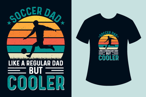Soccer Dad Retro Sunset T-Shirt Design Graphic Print Templates By lakiaktertsd