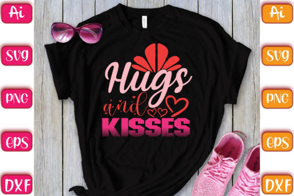 Hugs and Kisses Graphic T-shirt Designs By KDP Grandmaster