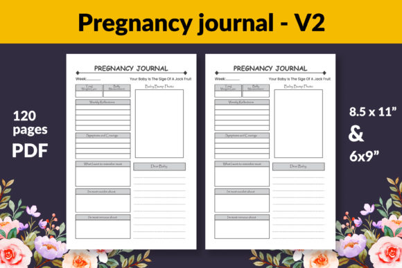 KDP Interior ~ Pregnancy Journal Gráfico Interiores KDP Por King_publisher