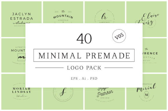 Minimal Premade Logo Bundle V05 Afbeelding Logo's Door GraphicsMount