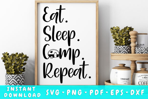 Eat Sleep Camp Repeat Svg Graphic Crafts By DinoDesigns