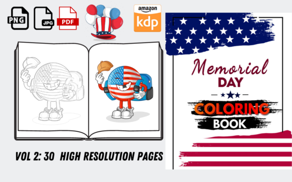 Memorial Day Coloring Book Vol 2 Graphic Coloring Pages & Books Kids By edden344