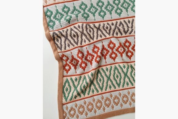Oriental Mosaic Blanket Graphic Crochet Patterns By createdbycarolien