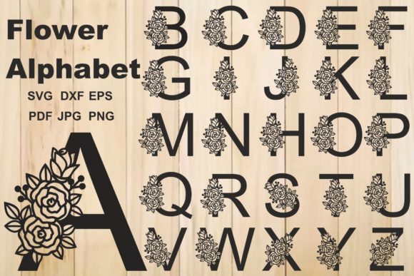 Floral Alphabet SVG Bundle Graphic Crafts By yulnniya
