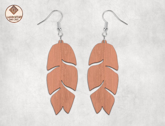 Leaf Boho Earrings Graphic Graphic Templates By laser cutiny