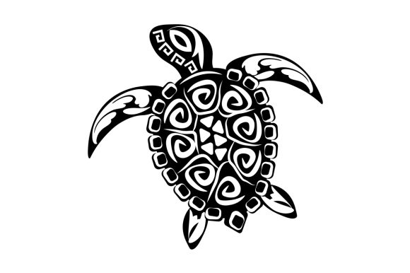 Sea Turtle with Tribal Patterns Designs & Drawings Craft Cut File By Creative Fabrica Crafts