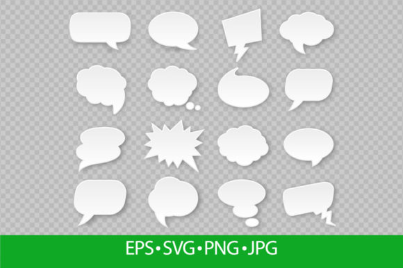 Paper White Comic Speech Bubbles Graphic Crafts By frogella.stock