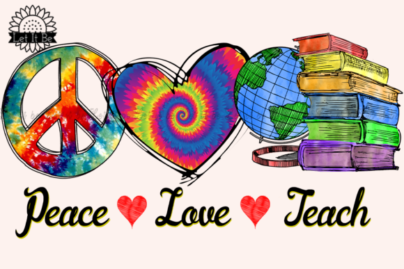 Peace Love Teach Graphic Crafts By Let it be Design