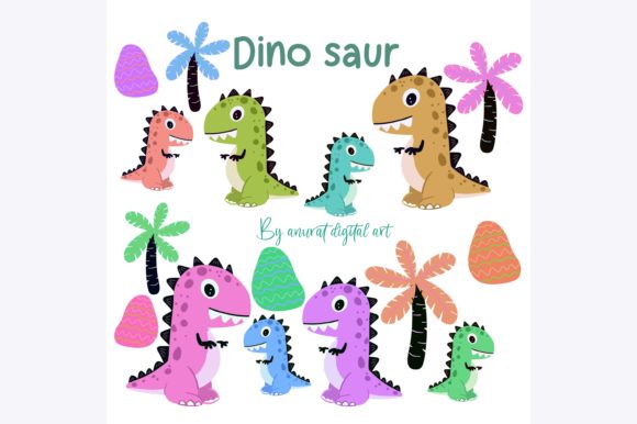 Dinosaur Graphic Illustrations By Anurat Digital Art