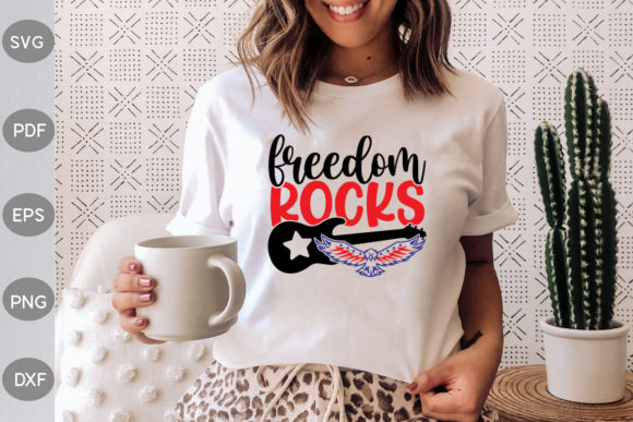 Freedom Rocks Svg Design Graphic T-shirt Designs By Apon Design Store