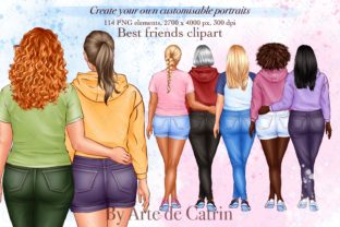 My Best Friends Clipart, Besties Clipart Graphic Illustrations By Arte de Catrin 1
