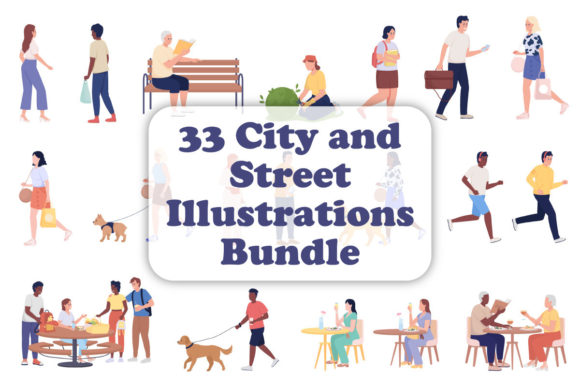 City and Street People Character Bundle Graphic Illustrations By TheImg
