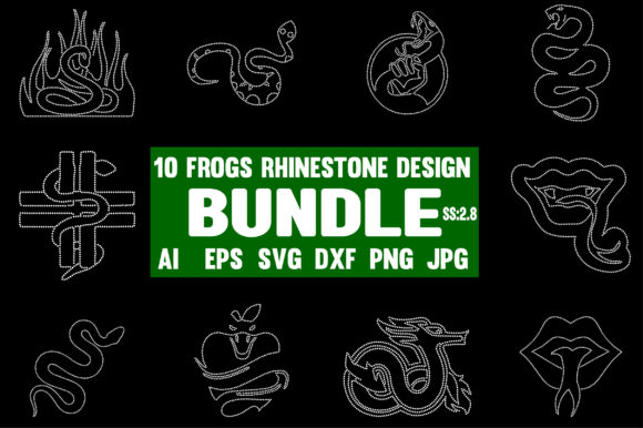Snake Rhinestone Design Bundle Illustration Modèles d'Impression Par Graphic Art