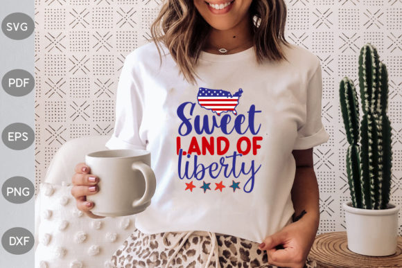 Sweet Land of Liberty Svg Design Grafica Design di T-shirt Di Apon Design Store