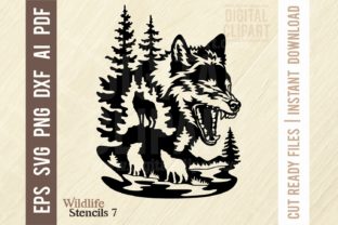 Wolf SVG File - Wildlife Stencils SVG Illustration Illustrations Imprimables Par SignReadyDClipart 1