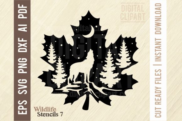 Wolf SVG File - Wildlife Stencils SVG Illustration Illustrations Imprimables Par SignReadyDClipart