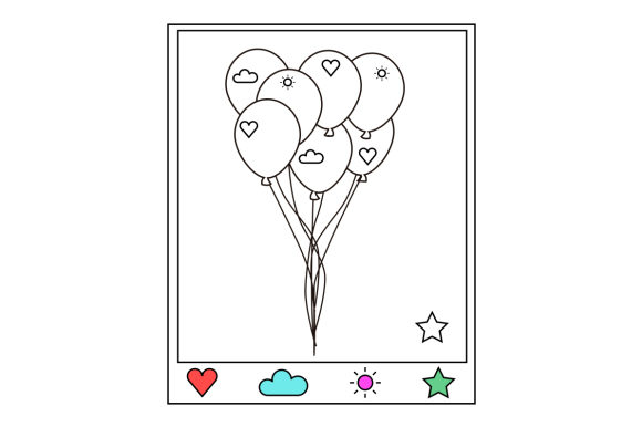 Bundle of Balloons Color by Number Coloring Pages Kids Craft Cut File By Creative Fabrica Crafts