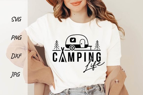 Camping Life Svg Camper Shirt Png Illustration Designs de T-shirts Par DSIGNS