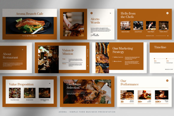 Brown Simple Food Business Presentation Graphic Presentation Templates By peterdraw