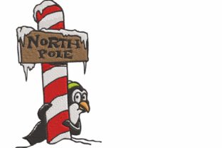 Cute North Pole Penguin Winter Embroidery Design By Designs By Michele