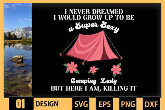 Super Hot Camping Lady Women Camper Graphic Print Templates By Skinite