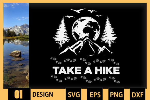Take a Hike Outdoor Hiking Nature Graphic Print Templates By Skinite