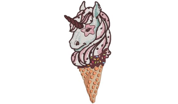 Unicorn Ice Cream Dessert & Sweets Embroidery Design By alexnadaraia