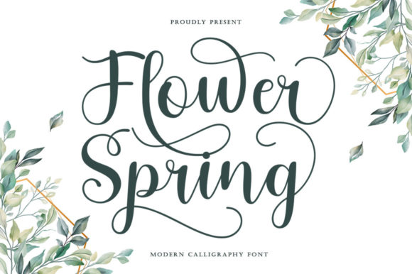 Flower Spring Font Font Corsivi Font Di bungreja123