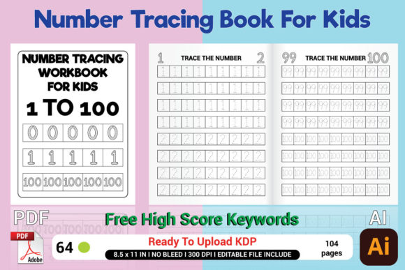Number Tracing Book for Kids Graphic PreK By 2masudrana4