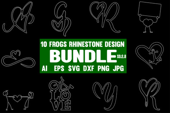 Love Rhinestone Design Bundle Illustration Modèles d'Impression Par Graphic Art
