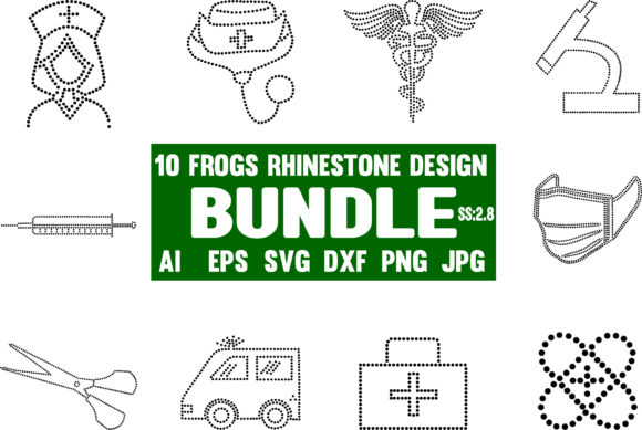 Nurse Rhinestone Design Bundle Gráfico Modelos de Impressão Por Graphic Art