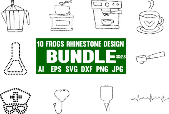 Rhinestone Design Bundle Illustration Modèles d'Impression Par Graphic Art