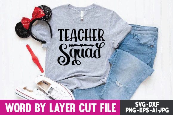 Teacher Squad Svg Gráfico Plantillas de Impresión Por Summer.design