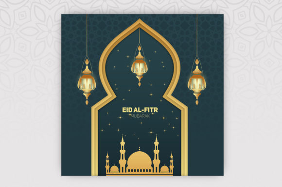 Traditional Eid Mubarak Illustration Graphic Illustrations By faysalrean