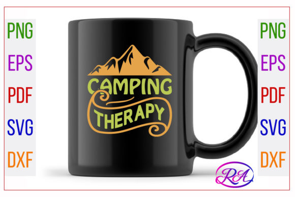 Camping Therapy Graphic Print Templates By RoziFashion