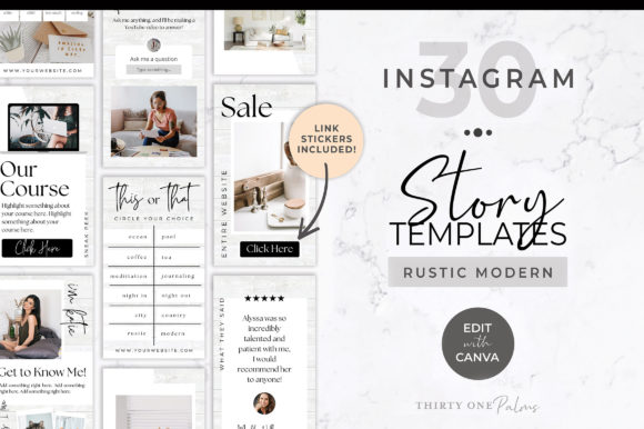 Instagram Stories for Canva | Rustic Graphic Graphic Templates By Thirty One Palms Studio