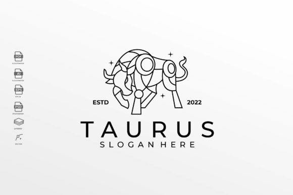 Lineart Zodiac Taurus Tattoo Logo Grafik Logos Von Rupture